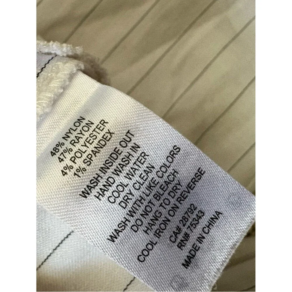 Rachel Zoe Wide Leg Pinstripe Pants size 10 elastic waist pull up